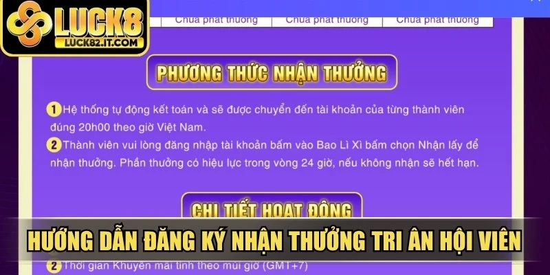 Hướng dẫn đăng ký nhận thưởng tri ân hội viên 8888 tỷ thành công